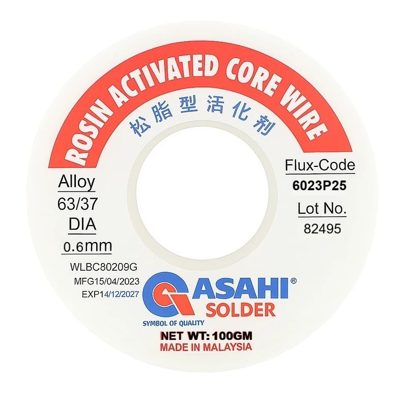 سیم لحیم آساهی مدل 0.6mm وزن 100 گرم